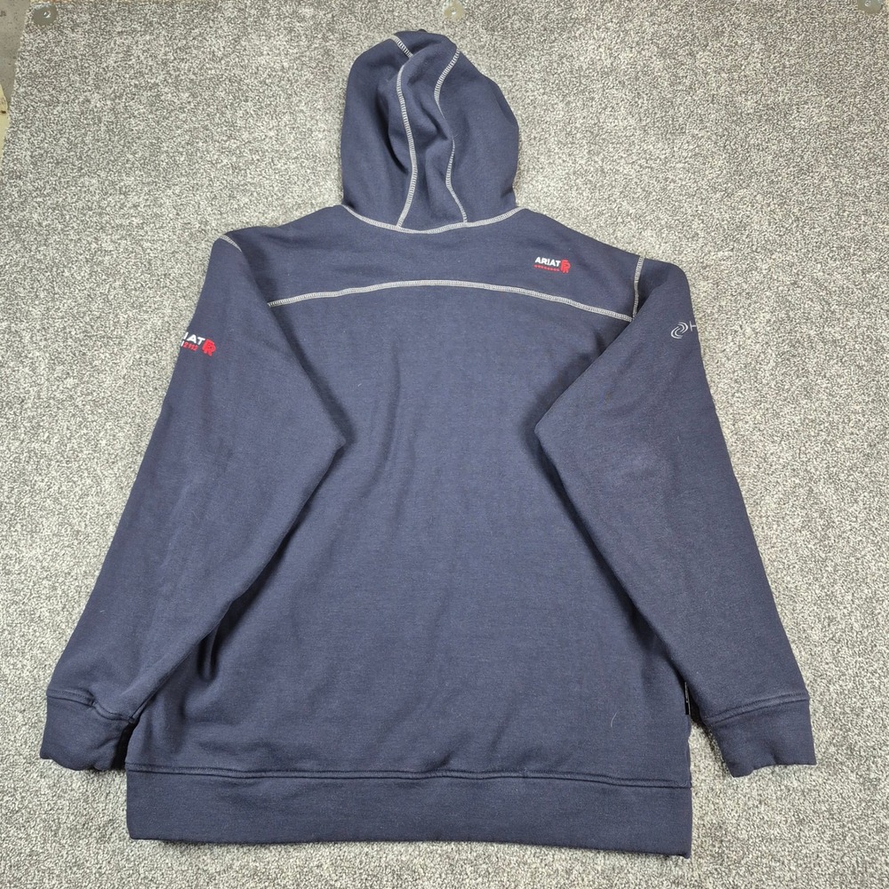 Ariat FR Hoodie Mens XL Navy Blue Polartec Flame Resistant CAT 2 Workwear - Picture 2 of 11
